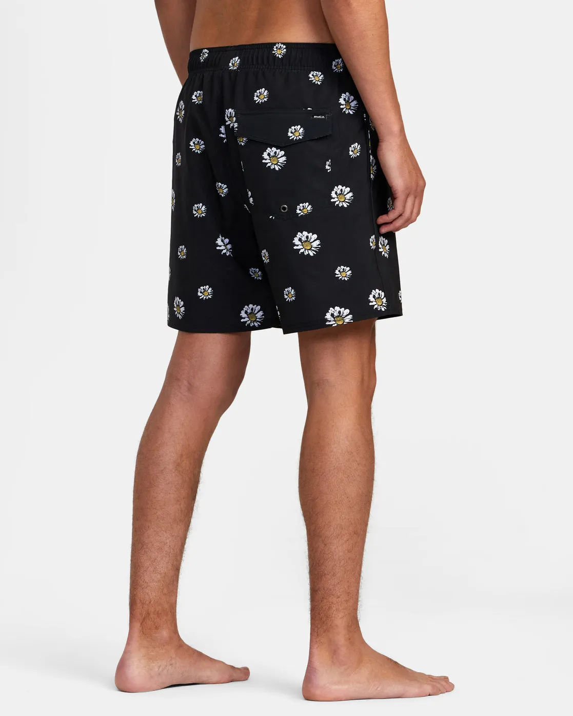 VA Pigment Elastic Waist 17 Boardshorts - Black Floral