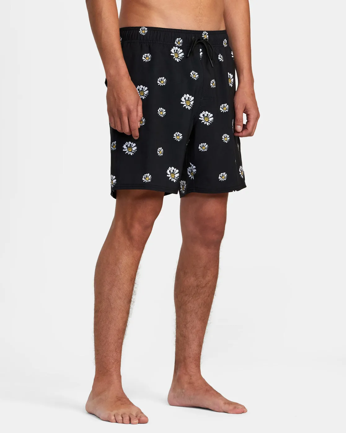 VA Pigment Elastic Waist 17 Boardshorts - Black Floral