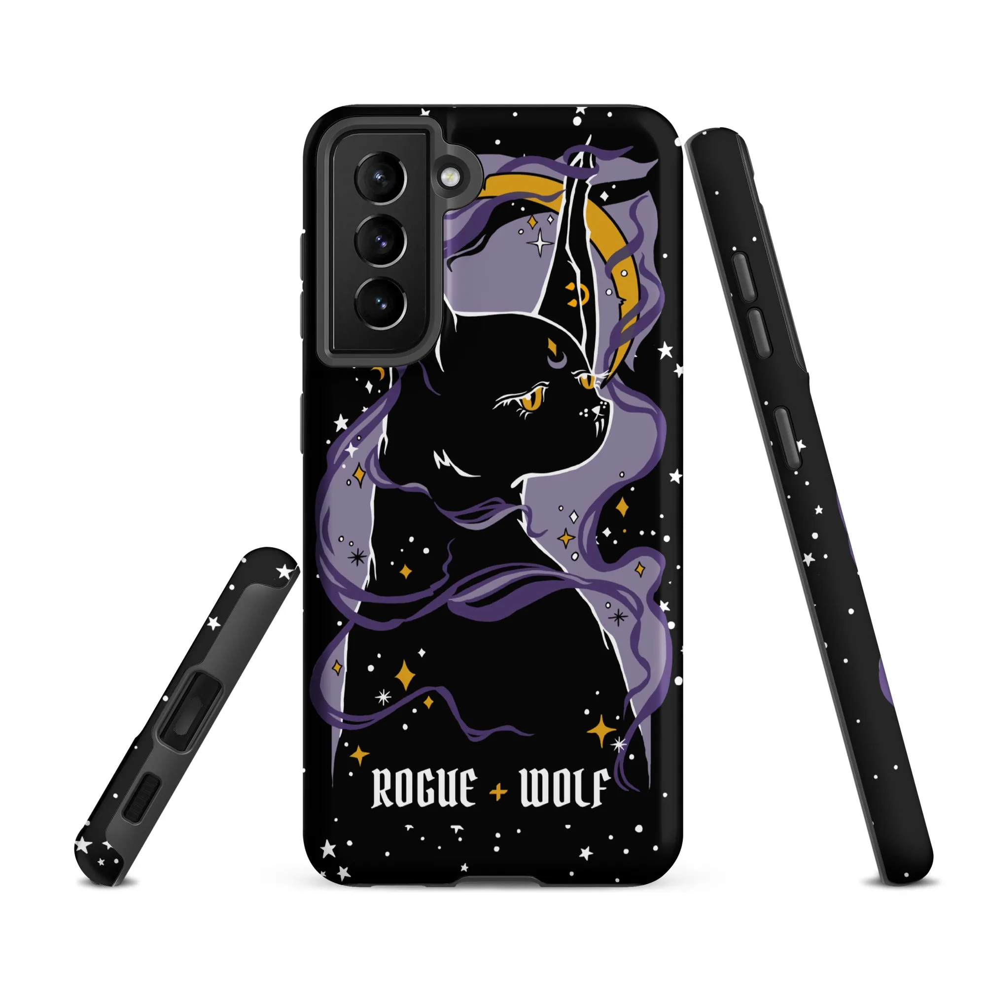 Witch Kitten Tough Phone Case for Samsung - Shockproof Anti-scratch Gothic Witchy Phone Accessories Cover