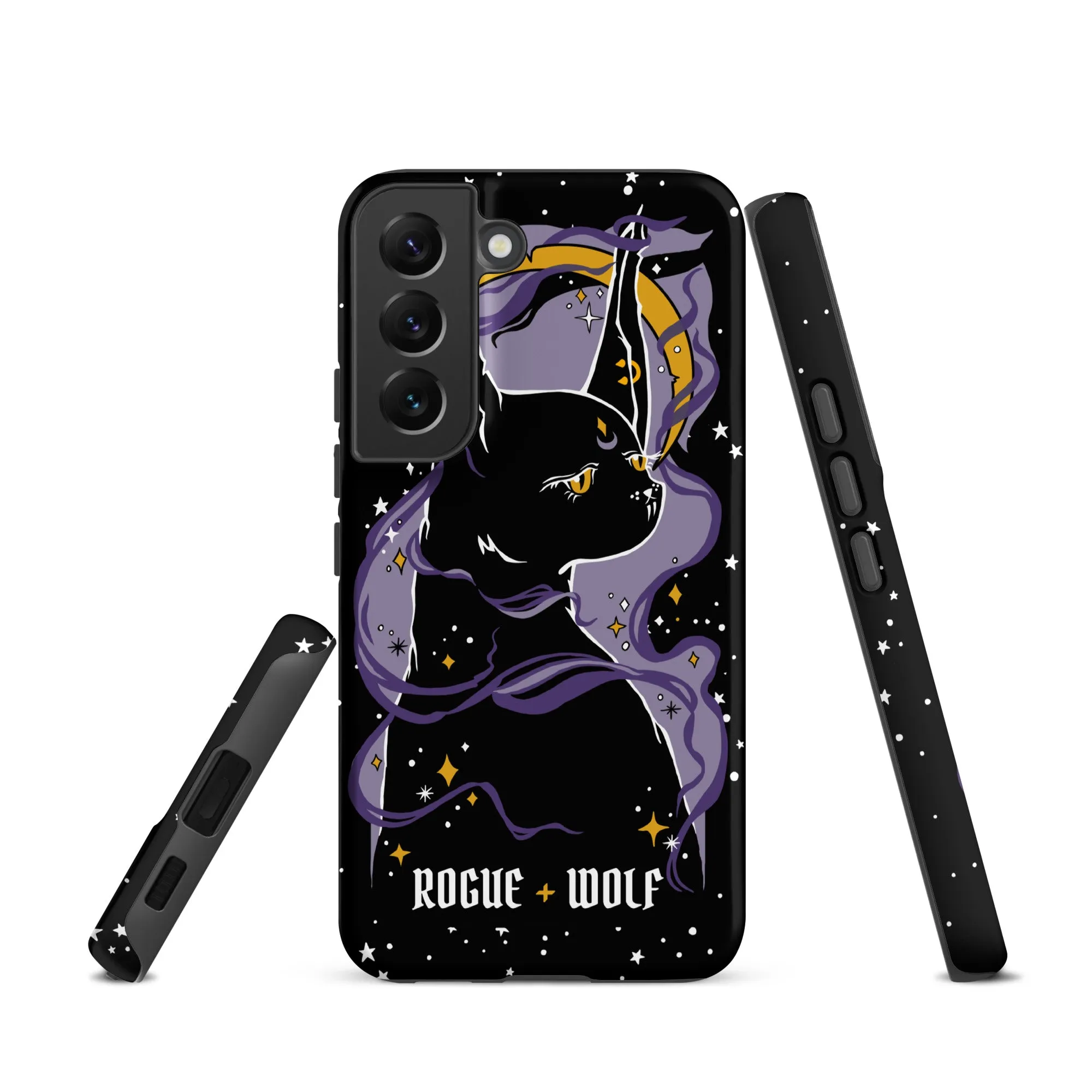 Witch Kitten Tough Phone Case for Samsung - Shockproof Anti-scratch Gothic Witchy Phone Accessories Cover