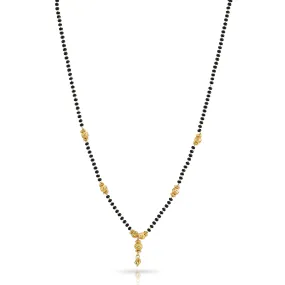 Yellow Chimes Gold Plated Black Beads Mangalsutra Pendant Necklace for Women and Girls