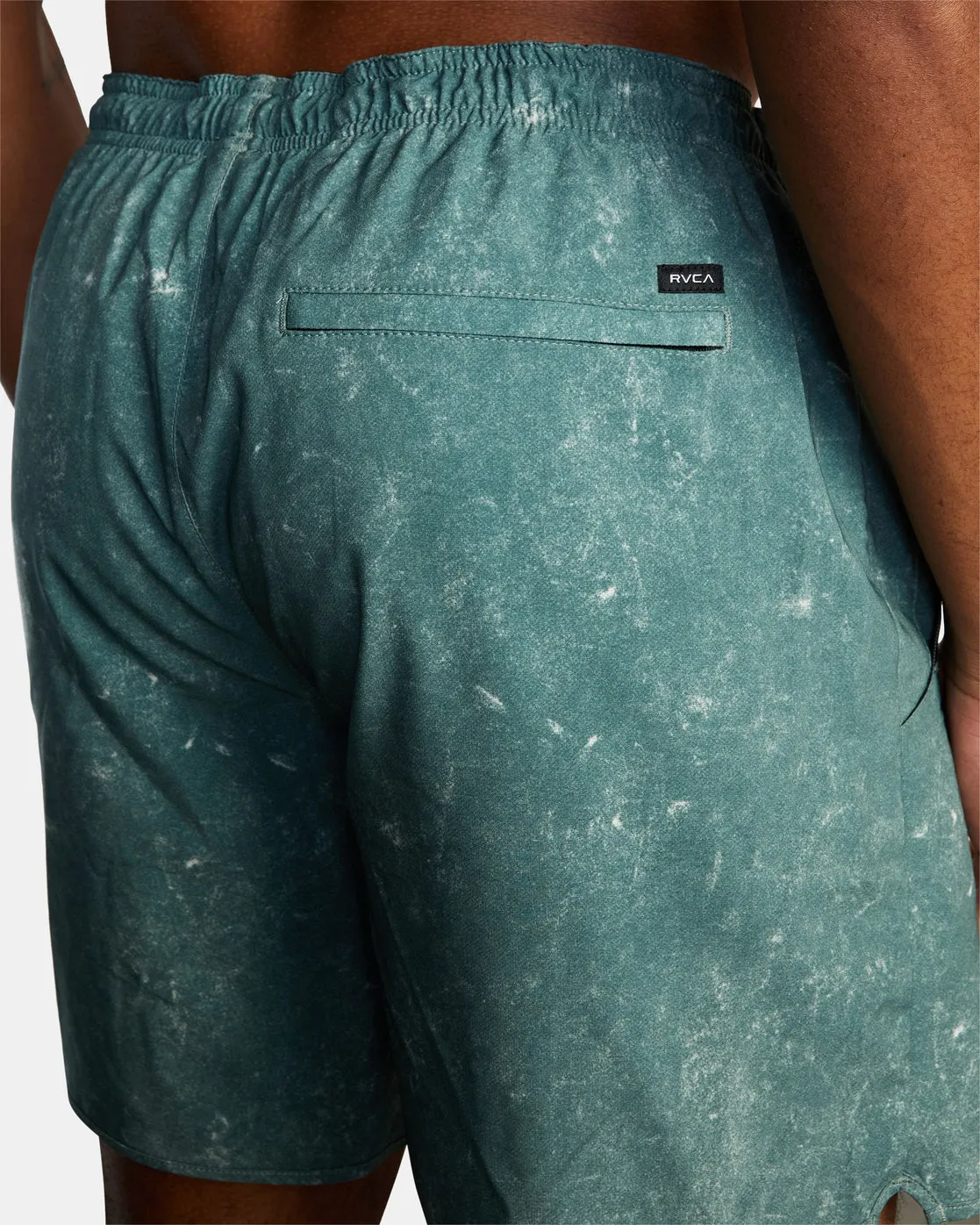 Yogger Stretch 17 Athletic Shorts - Acid Wash Jungle Green