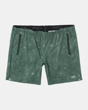 Yogger Stretch 17 Athletic Shorts - Acid Wash Jungle Green