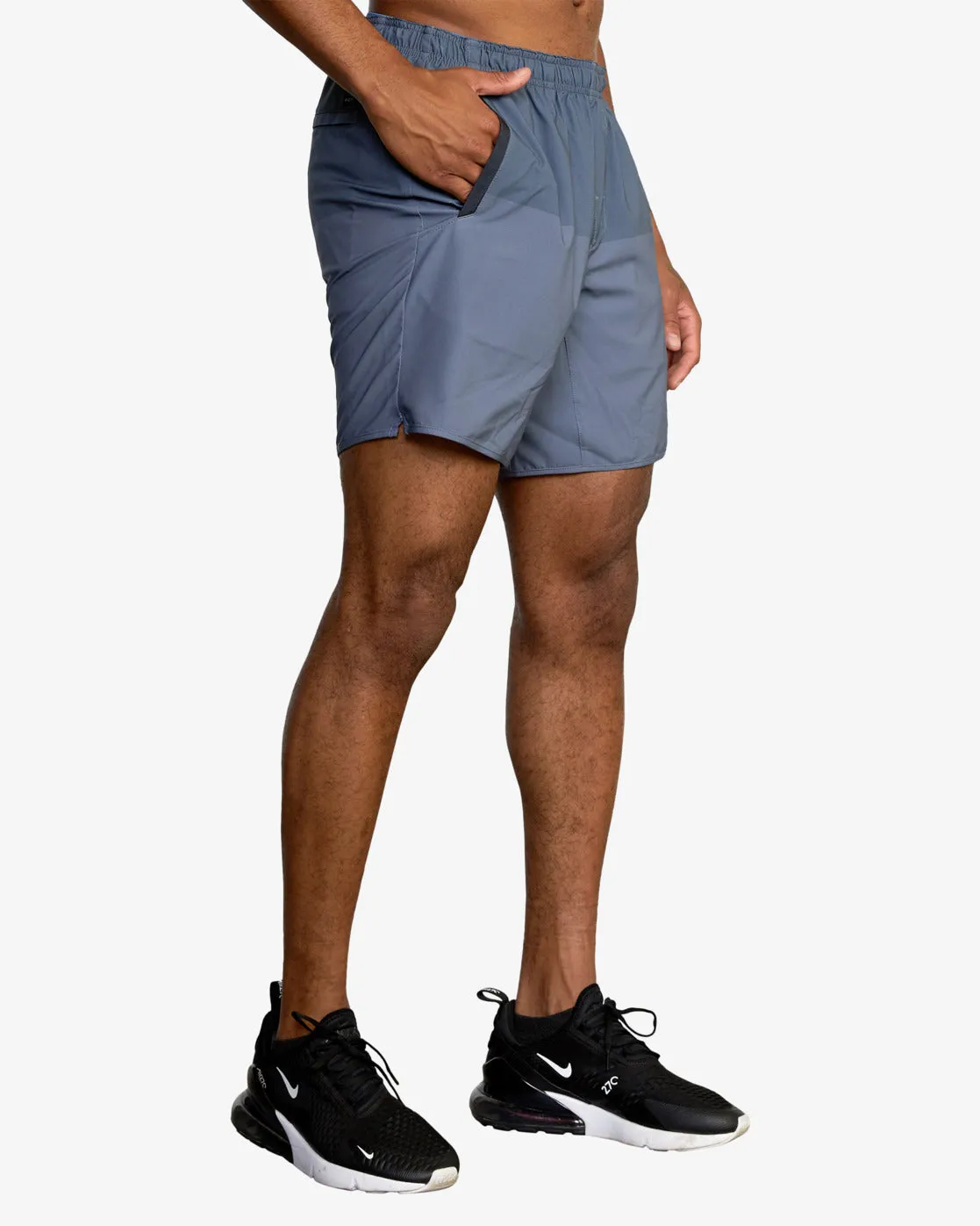 Yogger Stretch 17 Athletic Shorts - Vintage Blue Blocked