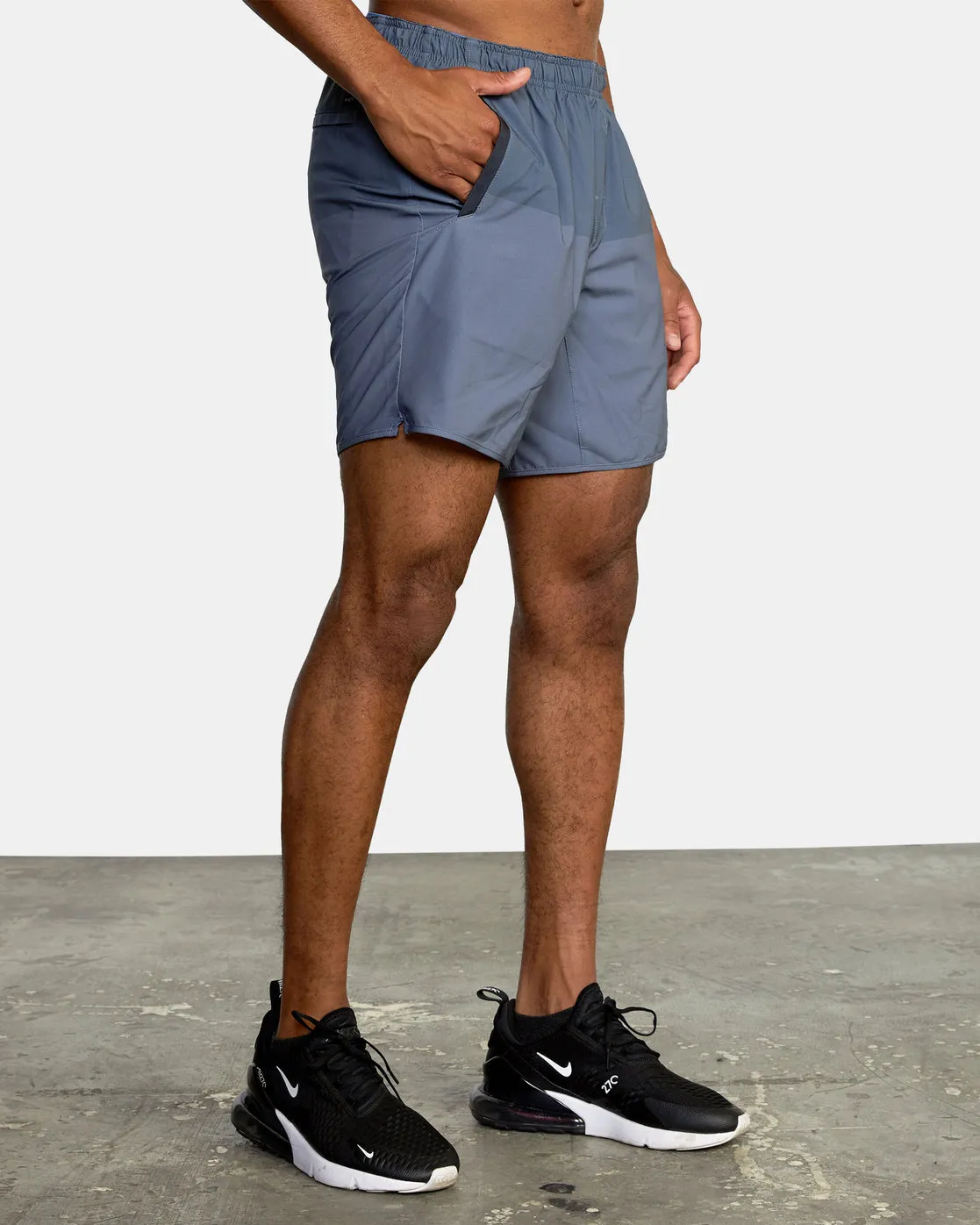 Yogger Stretch 17 Athletic Shorts - Vintage Blue Blocked