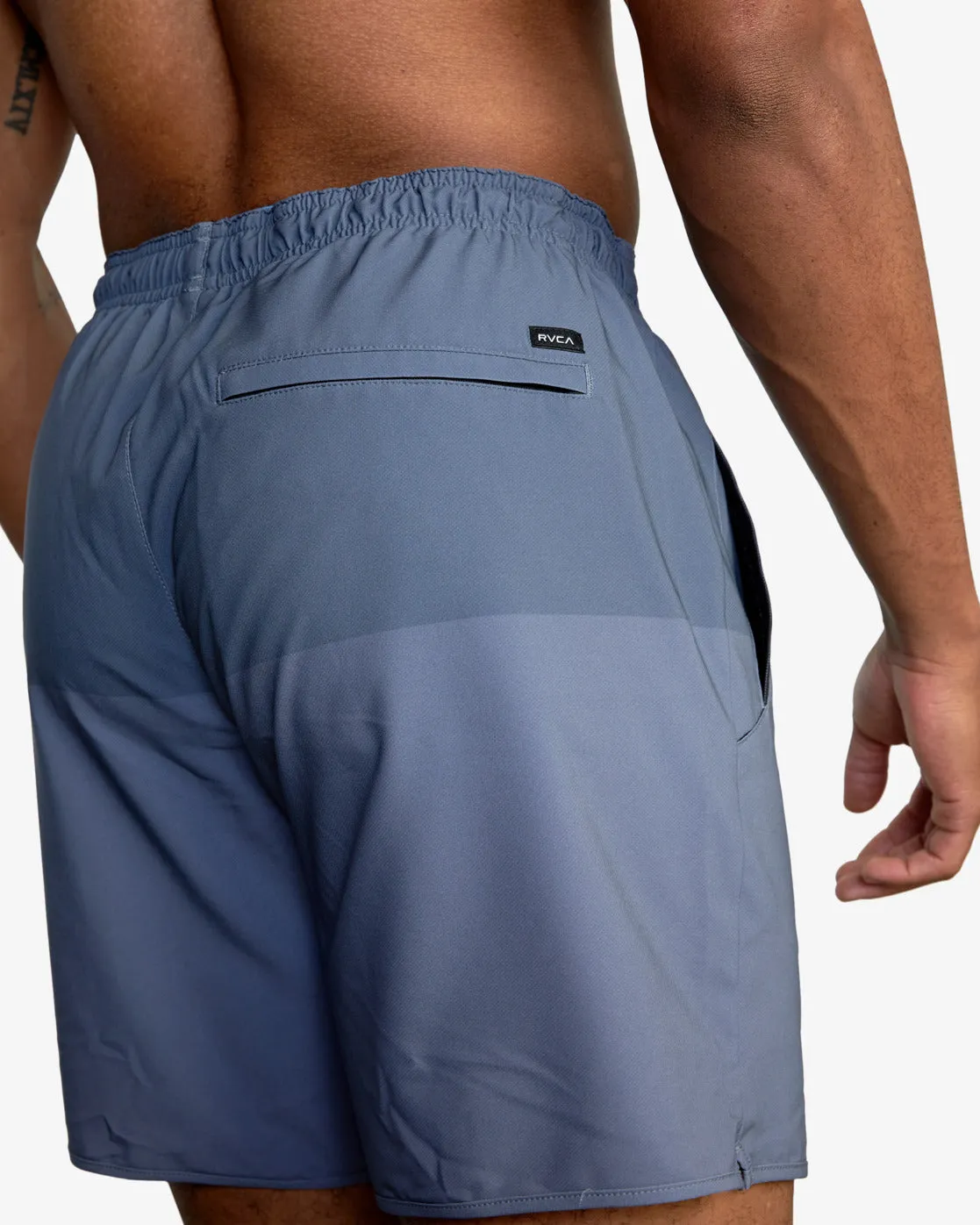 Yogger Stretch 17 Athletic Shorts - Vintage Blue Blocked